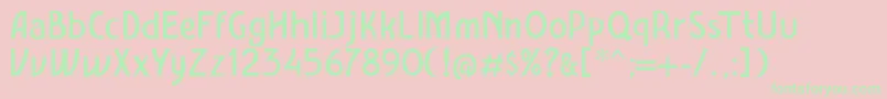 フォントAmro Sans – ピンクの背景に緑の文字