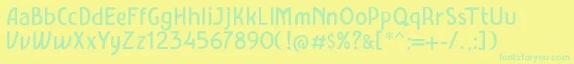 Amro Sans Font – Green Fonts on Yellow Background
