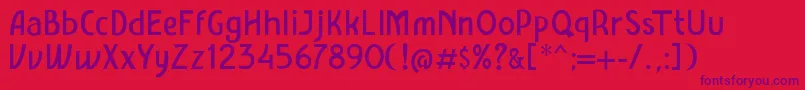 フォントAmro Sans – 赤い背景に紫のフォント