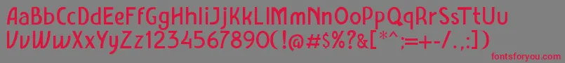 フォントAmro Sans – 赤い文字の灰色の背景