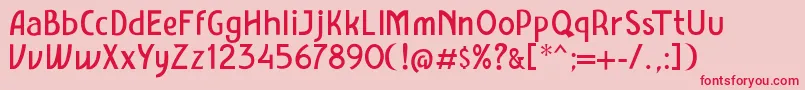 フォントAmro Sans – ピンクの背景に赤い文字