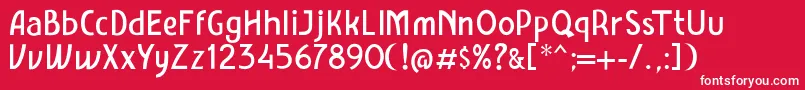 フォントAmro Sans – 赤い背景に白い文字