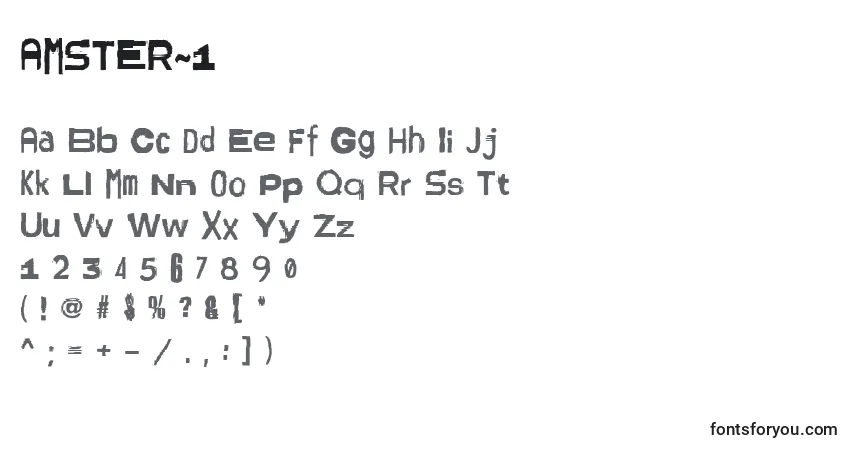 Fuente AMSTER~1 - alfabeto, números, caracteres especiales