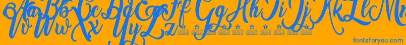 Amsterdam Personal Use Font – Blue Fonts on Orange Background