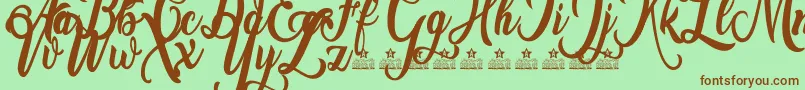 Amsterdam Personal Use Font – Brown Fonts on Green Background