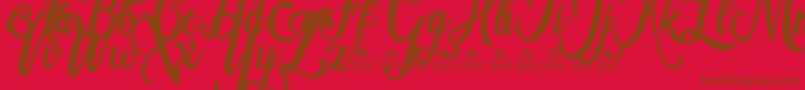 フォントAmsterdam Personal Use – 赤い背景に茶色の文字