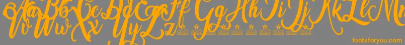 Amsterdam Personal Use-Schriftart – Orangefarbene Schriften auf grauem Hintergrund