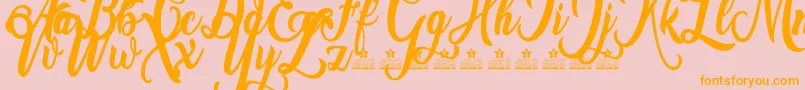 Amsterdam Personal Use-Schriftart – Orangefarbene Schriften auf rosa Hintergrund