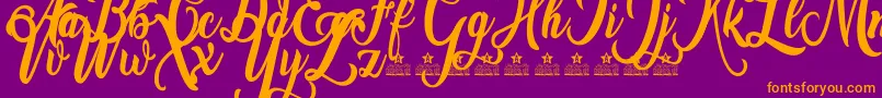 Lisätietoja Amsterdam Personal Use-fontista Amsterdam Personal Use-fontti – oranssit fontit violetilla taustalla