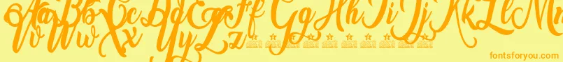 Amsterdam Personal Use Font – Orange Fonts on Yellow Background