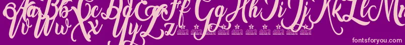 Amsterdam Personal Use-Schriftart – Rosa Schriften auf violettem Hintergrund