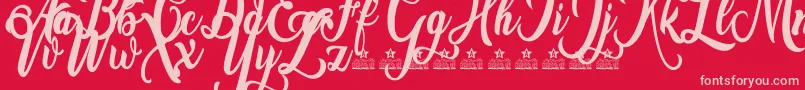 Amsterdam Personal Use Font – Pink Fonts on Red Background
