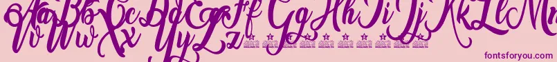Amsterdam Personal Use-fontti – violetit fontit vaaleanpunaisella taustalla