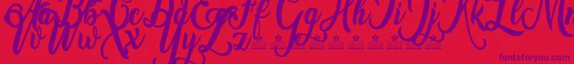 Amsterdam Personal Use-Schriftart – Violette Schriften auf rotem Hintergrund
