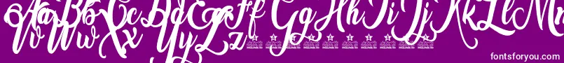 Amsterdam Personal Use-Schriftart – Weiße Schriften auf violettem Hintergrund