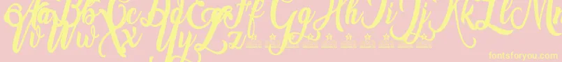 Amsterdam Personal Use Font – Yellow Fonts on Pink Background