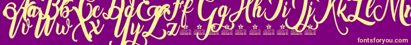 Amsterdam Personal Use Font – Yellow Fonts on Purple Background