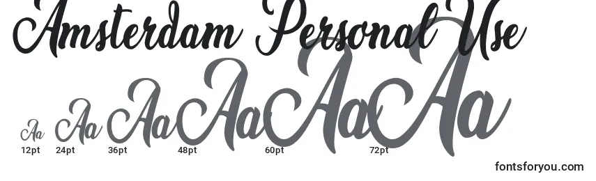Amsterdam Personal Use Font Sizes