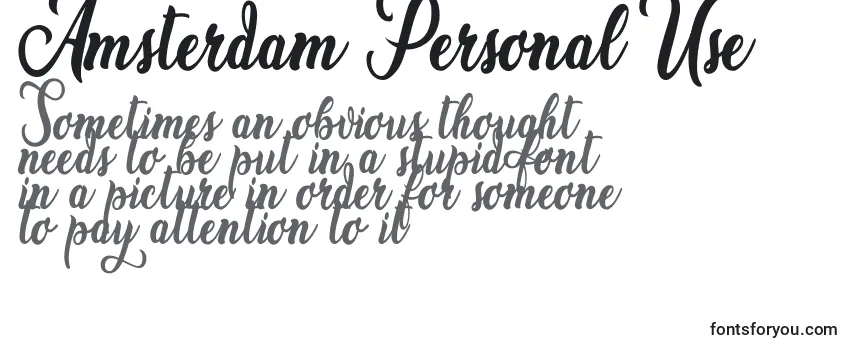 Amsterdam Personal Use Font