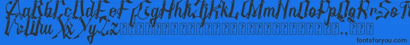 fuente AMSTHA italic – Fuentes Negras Sobre Fondo Azul