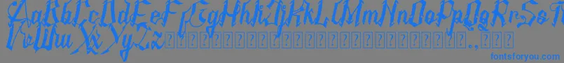 AMSTHA italic-Schriftart – Blaue Schriften auf grauem Hintergrund