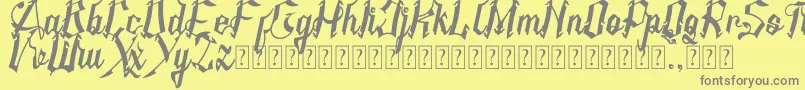 AMSTHA italic Font – Gray Fonts on Yellow Background