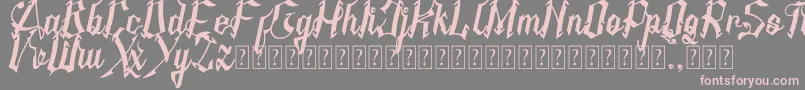 フォントAMSTHA italic – 灰色の背景にピンクのフォント