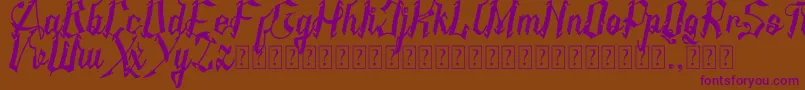 AMSTHA italic-fontti – violetit fontit ruskealla taustalla