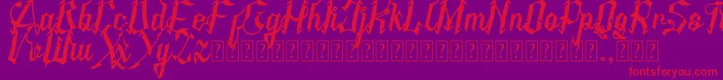 AMSTHA italic-Schriftart – Rote Schriften auf violettem Hintergrund