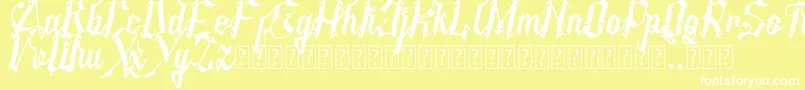 AMSTHA italic Font – White Fonts on Yellow Background