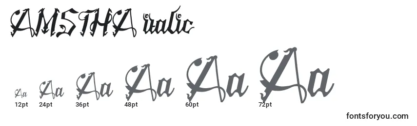 Размеры шрифта AMSTHA italic