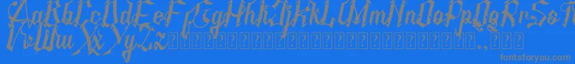 AMSTHA italic Font – Gray Fonts on Blue Background