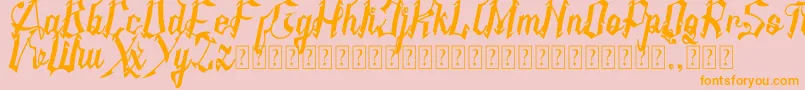 AMSTHA italic Font – Orange Fonts on Pink Background