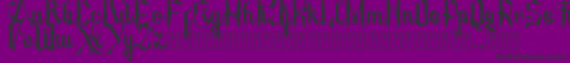 AMSTHA-Schriftart – Schwarze Schriften auf violettem Hintergrund