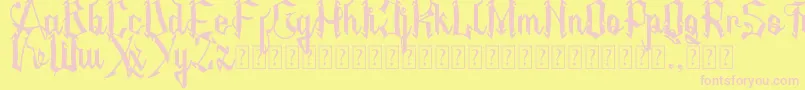 AMSTHA Font – Pink Fonts on Yellow Background