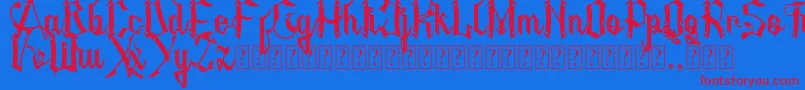 AMSTHA Font – Red Fonts on Blue Background