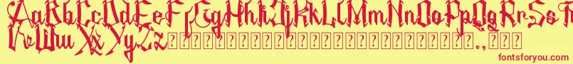 AMSTHA Font – Red Fonts on Yellow Background