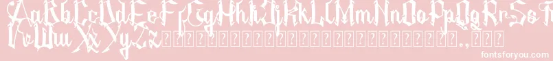 AMSTHA-Schriftart – Weiße Schriften auf rosa Hintergrund