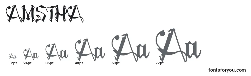 Размеры шрифта AMSTHA (119458)