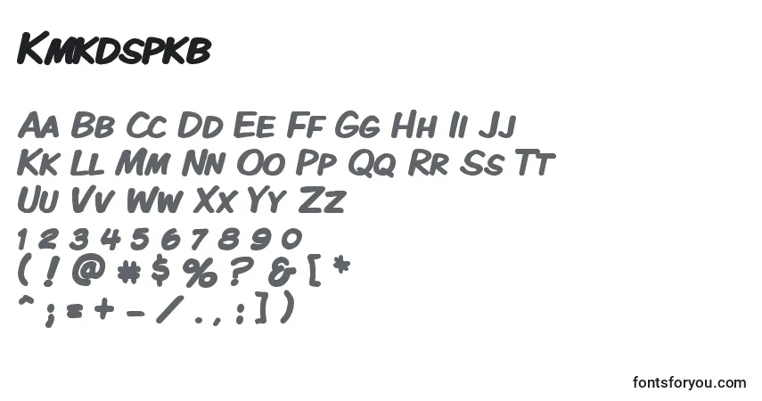 Czcionka Kmkdspkb – alfabet, cyfry, specjalne znaki
