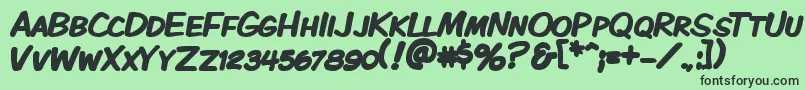 Kmkdspkb Font – Black Fonts on Green Background