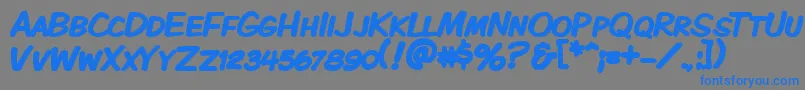 Kmkdspkb Font – Blue Fonts on Gray Background