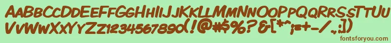 Kmkdspkb Font – Brown Fonts on Green Background