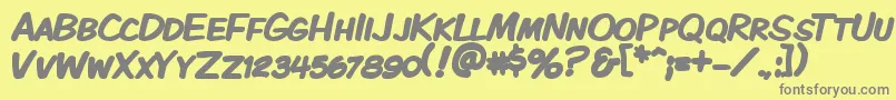 Kmkdspkb Font – Gray Fonts on Yellow Background