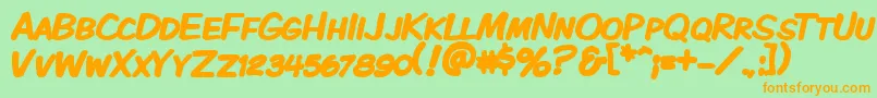 Kmkdspkb Font – Orange Fonts on Green Background