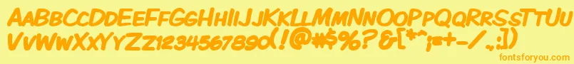 Kmkdspkb Font – Orange Fonts on Yellow Background