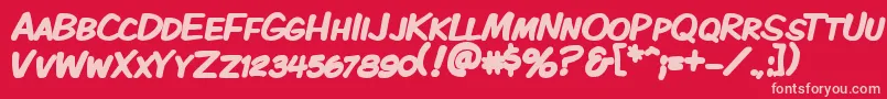 Kmkdspkb Font – Pink Fonts on Red Background