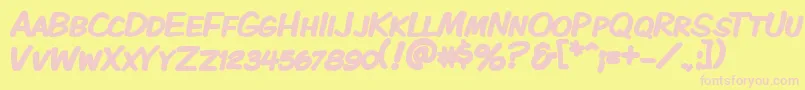 Kmkdspkb Font – Pink Fonts on Yellow Background