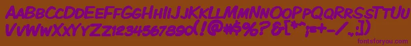 Kmkdspkb Font – Purple Fonts on Brown Background