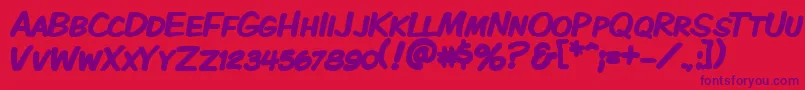 Kmkdspkb Font – Purple Fonts on Red Background